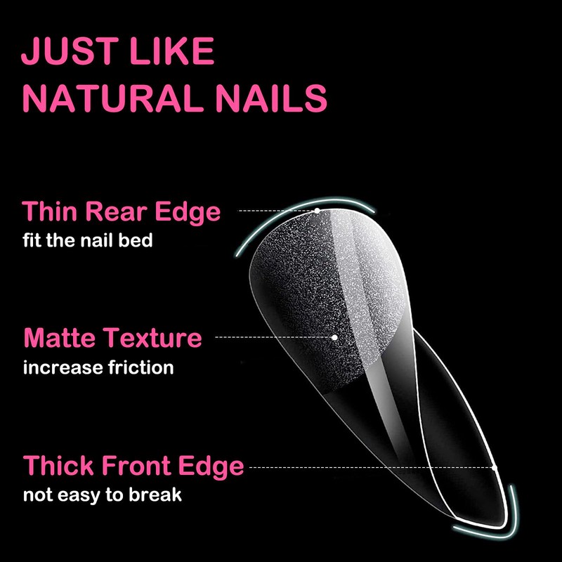 Nail Tips, Almond, Pack of 550 Tips for Gel Nails,