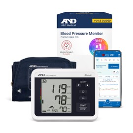 A&D Medical Voice-Guided Blood Pressure Monitor for Home Use with Bluetooth, UA-1040TBLE - Wide Range Cuff (8.6-16.5" / 22-42cm) Ideal for Visually Impaired - 3 Language Selections, Accessible