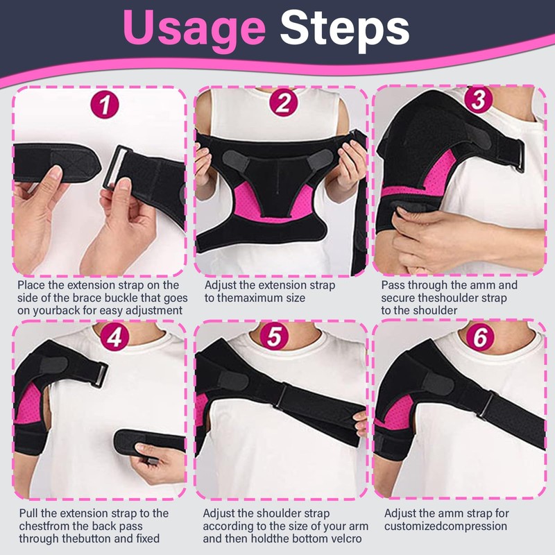 RtottiM Adjustable Shoulder Brace Made of Breathable Shoulder Compression Adjustable