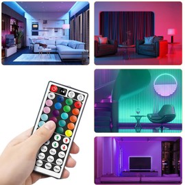 Cube-LED 𝐃𝐮𝐚𝐥 𝐎𝐮𝐭𝐩𝐮𝐭𝐬 44-Key DC12V-24V 4 Pin 2 Ports RGB Controler Box Wireless IR Remote Controller with Receiver for RGB 3528 5050 LED Light Strip (2Pcs 12-24V 44Key IR 2-Channel [White])