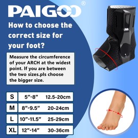 PAIGOO Ankle Brace with Side Stabilizers -Adjustable Ankle Support for Sprains, Sports Injuries, Plantar Fasciitis, Injury Recovery,Running, Basketball, Volleyball