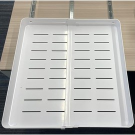 Pull Out Cabinet Organizer 21" Deep, Expandable Width 12"-21" Upgrade 3 Slide Rails Slide Out Drawers Fixed with Adhesive Nano Film or Nail, Pull Out Drawer for Kitchen Bathroom Cabinet, White (2)