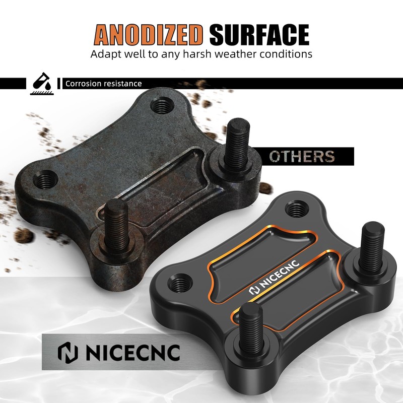 NICECNC Orange Handlebar Riser Pull Back Plate Aluminium Handlebar Displacement