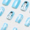 Christmas Press on Nails Short Square Blue Glitter Fake Nails