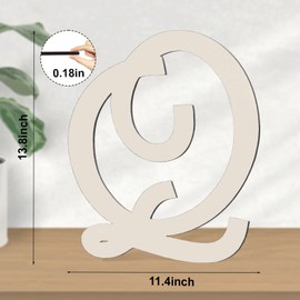 AOCEAN 14 Inch White Wood Letters Unfinished Art Wooden Letters for Wall Decorative Letter Slices Sign Board Decoration for Craft Home Party Projects (Q)