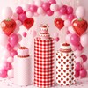 SmoothNovelty 3 Pcs Strawberry Cylinder Pedestal Stand Covers Spandex Plinth