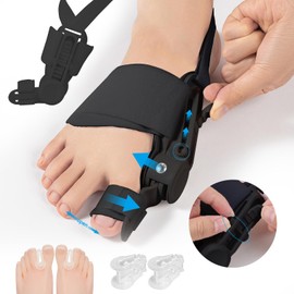 Bunion Correction for Women Big Toe, Bunion Corrector for Women & Men, Upgraded Adjustable Bunion Splint for Bunion Relief, Orthopedic Toe Straightener with Silicone Pad Suitable for Left/Right Feet (JZQ-17)