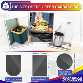 OKKEAI Bin Liners 5 L Small Bin Bags 66 Pieces Black Waste Bags Suitable for Bathroom, Toilet 3 L, 4 L, 5 L, 6 L Bin
