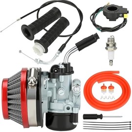 Motorized Bike Carburetor Throttle Cable Assembly Kit Compatible with 2 Stroke Engine 100cc 80cc 50cc 49cc 66cc Gas Motor Motorized Bicycle Powersports Parts 7/8 22mm Handlebar