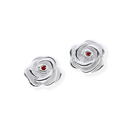 Heartbreaker Hildegard K. Silver Ruby Stud Earrings