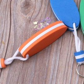 SUCHUANGUANG Floating Foam Keychain 5 Colors Oval Shape Foam Floater for Keys Nice Car for Keys Outdoor Sports Key Rings for Foam, Yellow Teal Orange Red