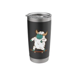Yeti skating Snowman Creature Footprints Stainless Steel Insulated Tumbler