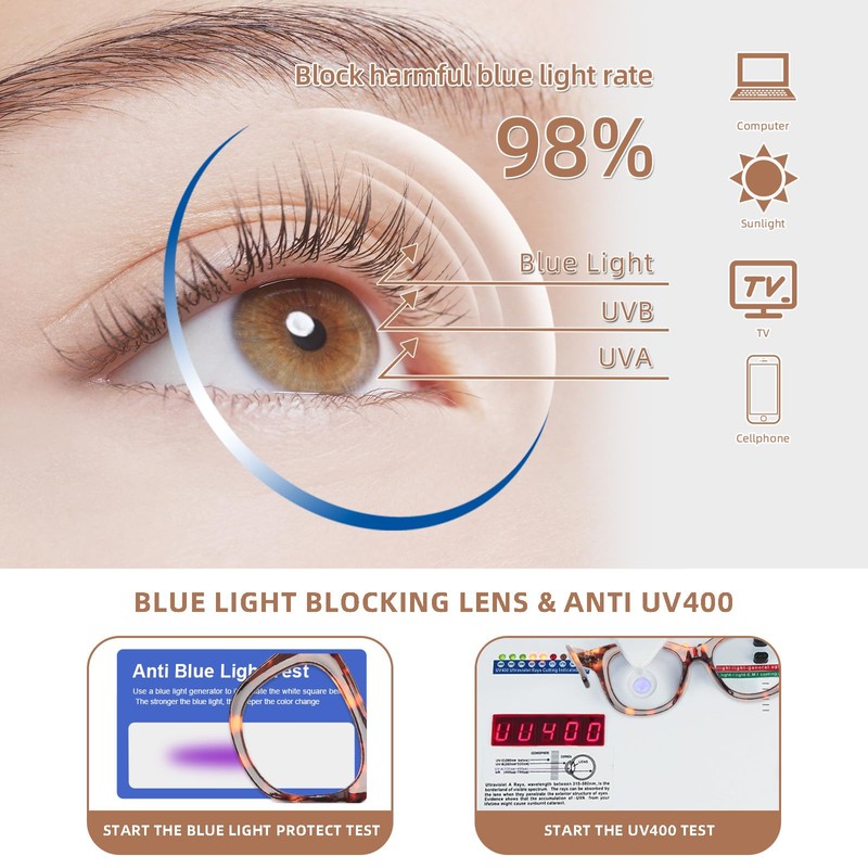 LADEESSE Readers for Women Oprah Style 3 Pack Square Reading