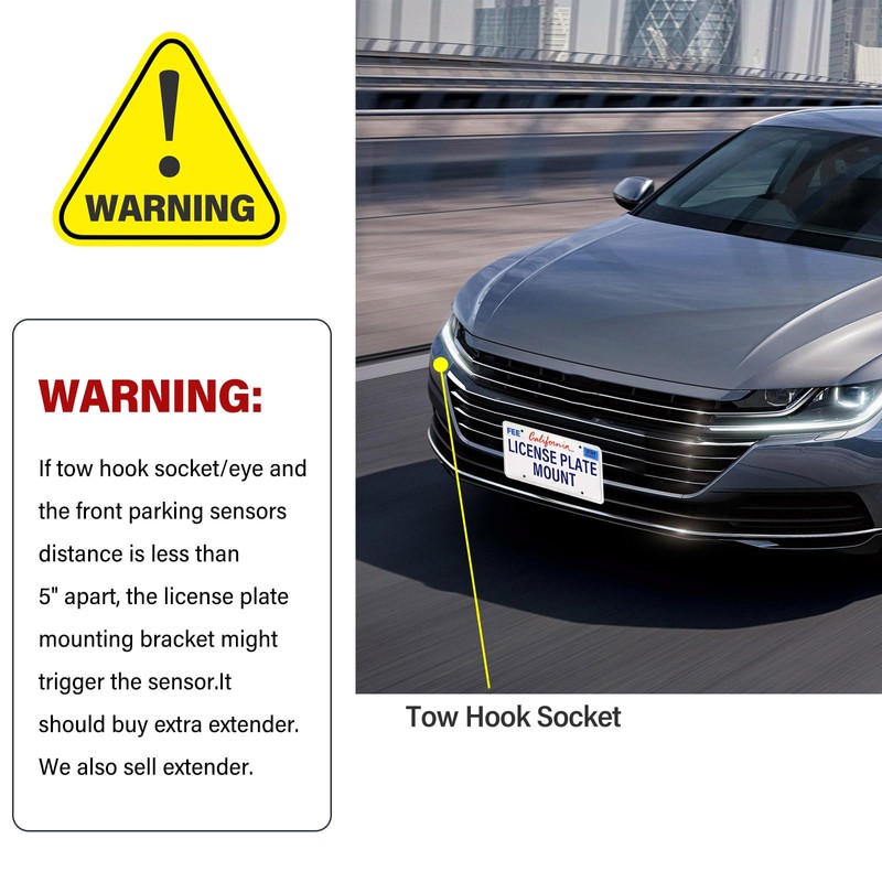 No Drill Front License Plate Bracket Mount Kit Compatible with