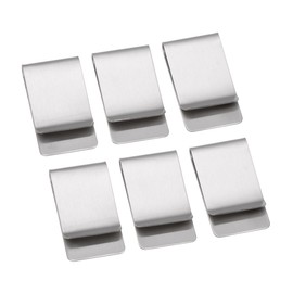 6 PCS Stainless Steel Money Clips for men, Silvery metal Cash Clips Slim Wallet, Silver, Basic