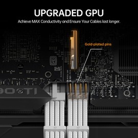 AsiaHorse AsiaHorse 16AWG PSU Cable Extension Sleeved Custom Mod GPU PC Audio Video Power Supply Soft Braided Cables with Two Color Comb Kit 24P/8P to 6+2P/ 8P to 4+4P 30CM