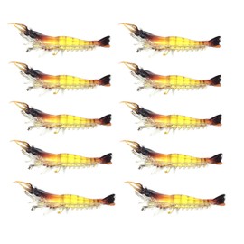 Orludo Qb100060a02n0 Soft Shrimp Worm (Shrimp Worm) Approx. 3.7 inches (9.5 cm), 3 g, Set of 10 Soft Lures, Shrimp Worm, Perfect for Children and Women Who Can't Put Bait, Great for Thai Targeting