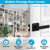 Estmoon 2 Pack Passage Door Levers, Matte Black Door Knobs