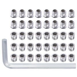 Navasen Screw-in Nuts M10 Screw-In Sleeves M10 x 25 mm Screw-in Nut with Cover Edge Threaded Insert Hex Hex Nuts Made of Galvanised Steel Pack of 40