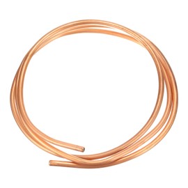 sourcing map Copper Tube 1/4'' OD x 4.9Ft 1/64" T Refrigeration Flexible Pipe Seamless Hollow Metal Soft for Air Conditioners Refrigerators and Other Equipment