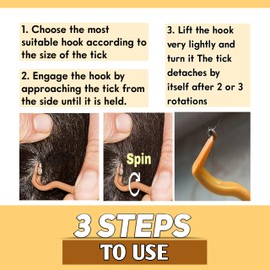 YANAM 4 Pack Tick Remover Tool Set, Tick Removal of Head and Body, Lightweight &Portable Painless Tool With Storage Box(ORANGE)