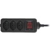 InLine® Switzerland 3-Way Power Strip with Switch 1.5 m Black