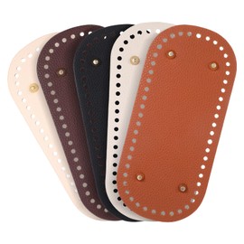 5 Pack Purse Leather Bottoms for Crocheting, 9.8 x 4.7 Inch Bag Bases for Knitting Crochet, 5 Colors Bag Bottom Base Shaper Pad with Hole for DIY Crafts Making Purse Handbag Crossbody Bag Crochet