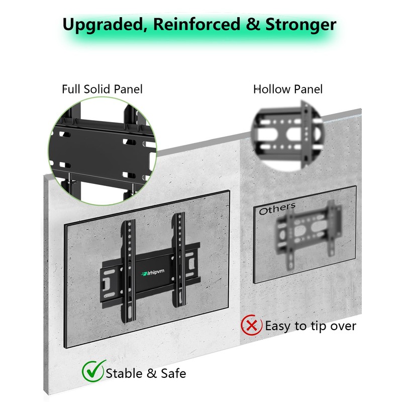 Alrhipvm Fixed TV Wall Mount for 14-43 Inches Flat Screen
