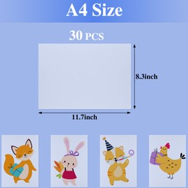 MIAHART DTF Transfer Film 30 Pcs Heat Transfer Paper A4 Matte PreTreat Sheets for DIY Printing Projects Art Craft Supply