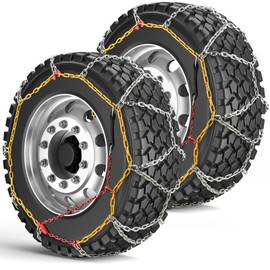 Diluculo Snow Chains,Tire Chains for Car Pickup Suv Truks,Easy Installation,Use Snow Ices and Mud,for Tire Width 215 225 235 245mm and More-Set of 2