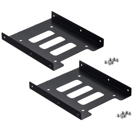 Ruaeoda SSD Mounting Bracket 2.5 to 3.5 Adapter 2 Pack,SSD Bracket SSD Tray Adapter 2.5" to 3.5" HDD SSD Hard Disk Drive Bays Holder Metal Mounting Bracket Adapter for PC SSD