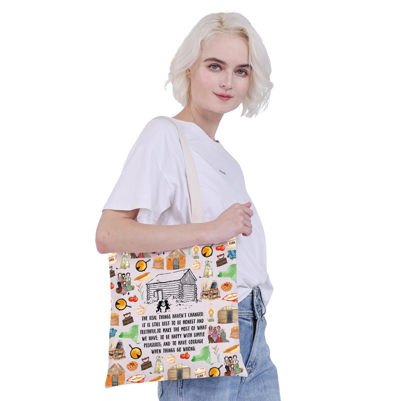 AKTAP House On Prairie Book Gifts Laura Quote Tote Bag