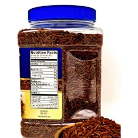 Golden Crown Red Rice - Nutritious High Protien Fiber NON GMO Gluten Free Kosher Halal Red Rice - 32 OZ (2LBS)