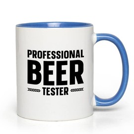 Beer Lover 2Tone Blue Mug 11oz - Beer Tester - Beer Brewing Alcohol Gift Cold Beer Drinking Glasses Beer Lover Gifts for Husband