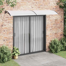 CHARMMA Door Canopy Black and Transparent,Window & Door Awnings-144817