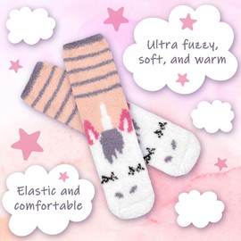 BambooMN Unicorn Socks for Women, Super Soft Warm Cozy Fuzzy Socks, 1 Pair