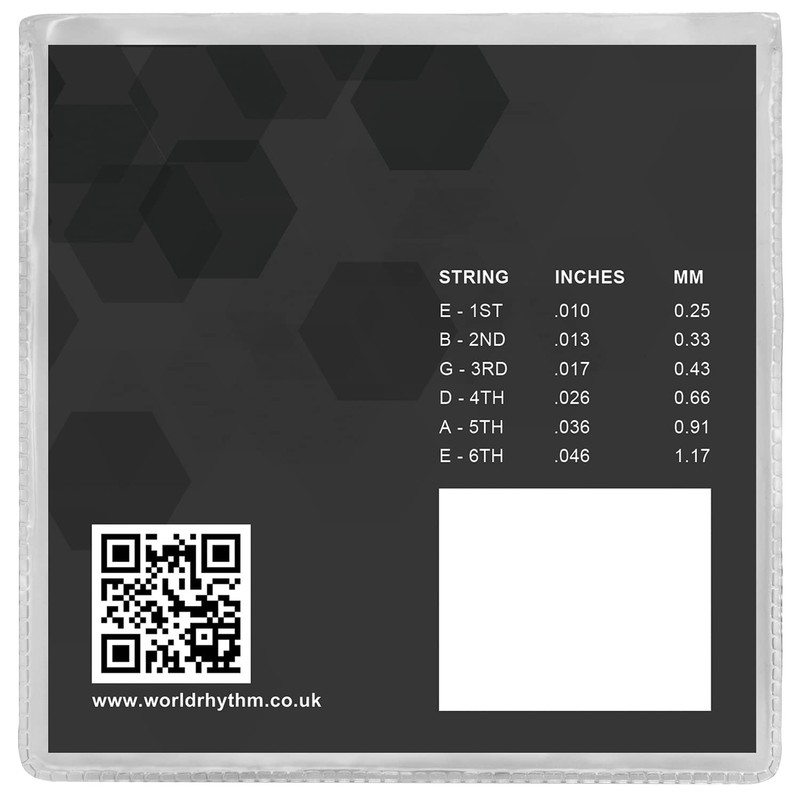 World Rhythm Electric Guitar Strings - Light (.010 - .046)