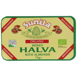 THREE PACKS of Sunita Org Almond Honey Halva 75g