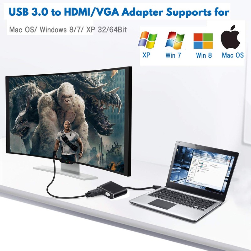 USB to HDMI VGA Adapter USB 3.0 to HDMI Converter