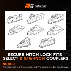 Heavy-Duty 2 5/16-Inch Trailer Hitch Lock, Anti-Theft Coupler Lock for Travel Trailers, Boats, Trucks & RVs – Secure Hitch Lock Fits Select 2 5/16-Inch Couplers