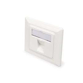 DIGITUS Junction Box for Keystone Module - 1 Port - Outlet 45° Angled - With Dust Cover - White