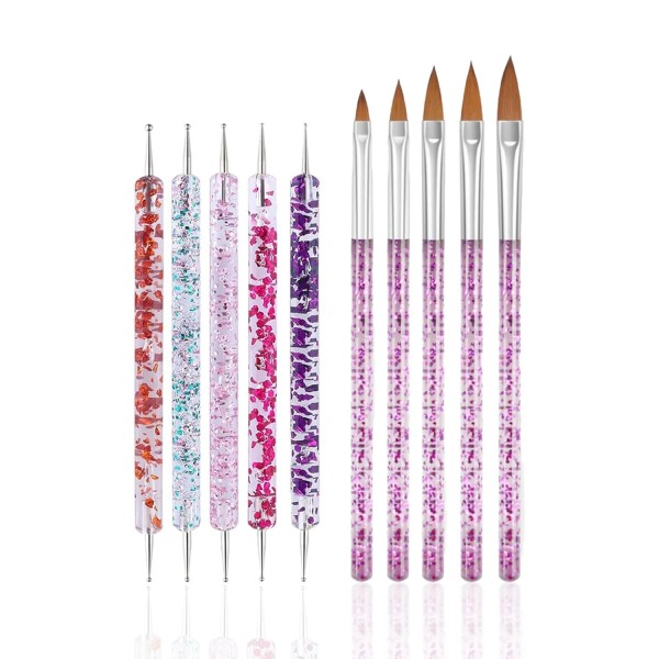 FULINJOY 10 Pcs Nail Dotting Tools Set, 5 Double-end Pen