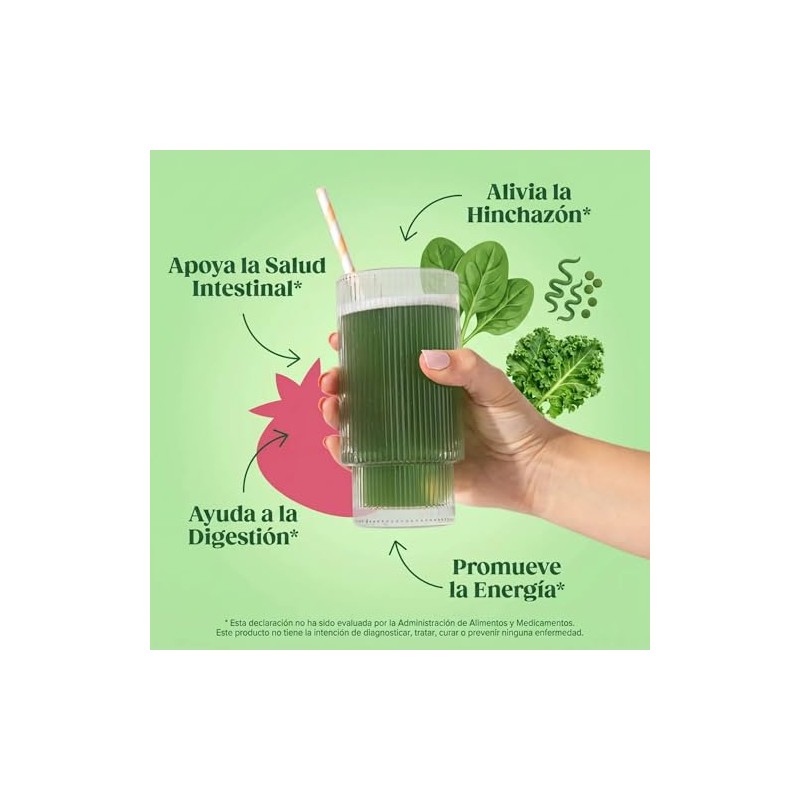 Bloom Nutrition Super Greens Polvo Jugo Verde Suplemento Probióticos Prebióticos
