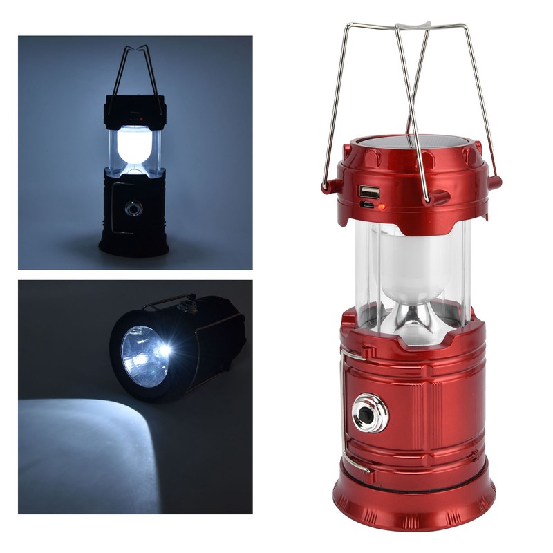 LED Solar Camping Light 18650 Battery USB Rechargeable Camping Light
