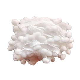 Pom Pom Trim 6 Yards 12mm Ball Fringe Trim for Sewing Accessory Decoration DIY Crafts (White, 12mm 181209)
