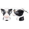 Black White Cow Head Wearing Glasses Statues Resin Stable Glasses