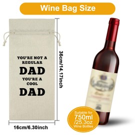 Happy Birthday Dad Gifts from Kids Wine Bag Cool Dad Gifts for Fathers Day Step Dad Gifts from Daughter Wine Bottle Decoration Bag Funny Dad Gifts from Son Wine Accessories Gifts for Wine Lovers