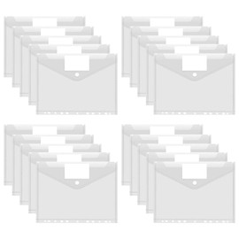 Document Wallet A4 20 Pack Waterproof Document Folder A4 for Filing 11 Buckle and Label Bag Transparent Folder for Documents Organisation
