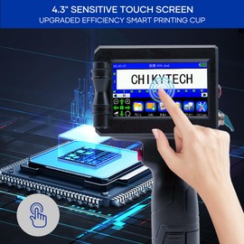 CHIKYTECH Handheld Inkjet Printer, 12.7mm Print Height for Batch Number Date Logo QR Code Barcode Picture Printing on Any Surfaces (Handheld Inkjet Printer)