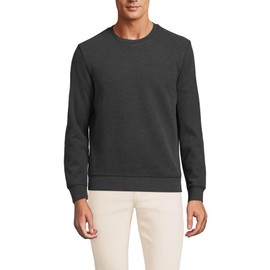 Lands' End M Serious Sweats LS Crew Sweatshirt Dark Charcoal Heather Regular X-Large